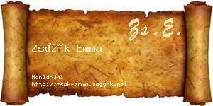 Zsák Emma névjegykártya