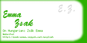 emma zsak business card